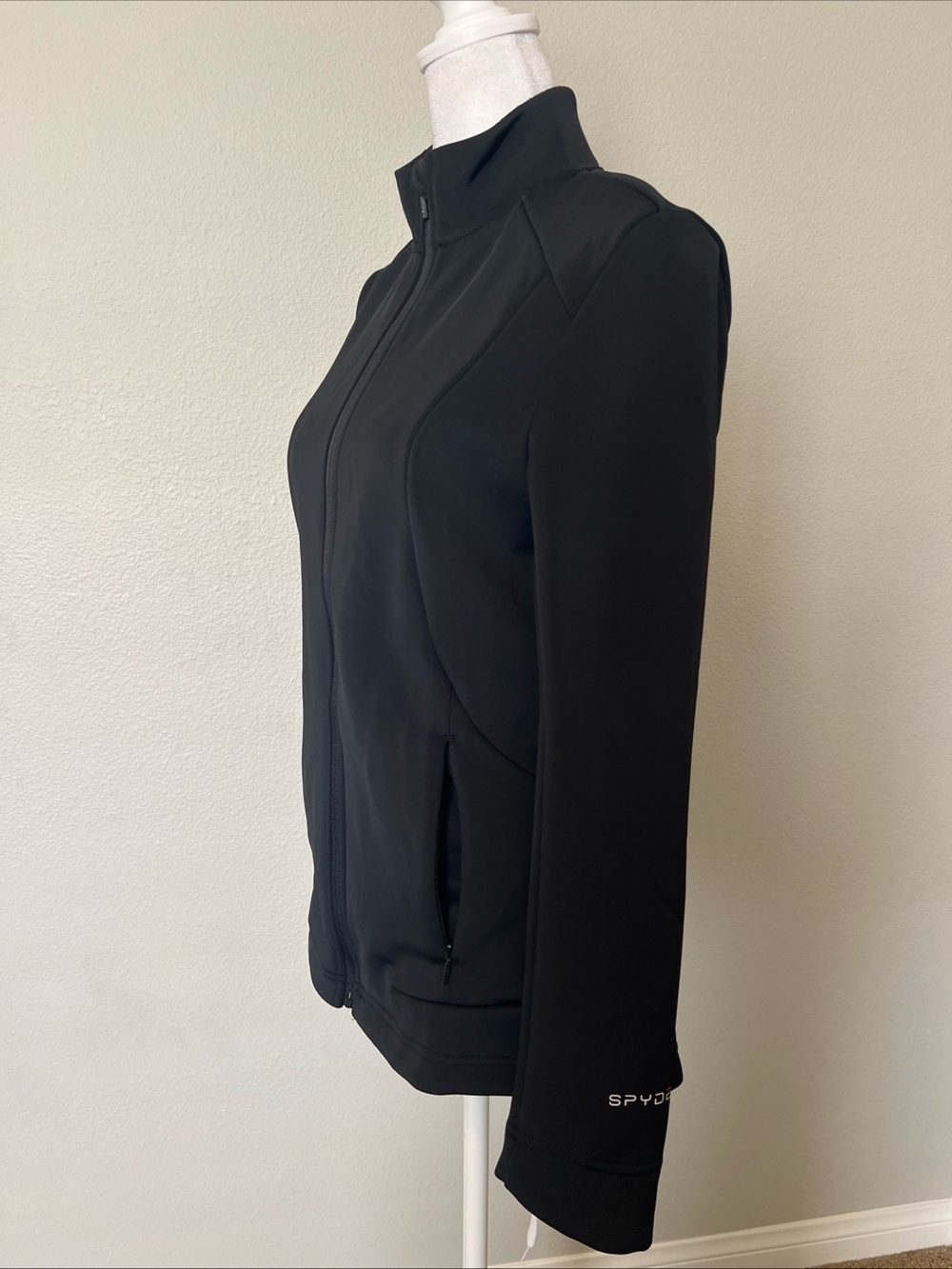 Spyder Active Women’s Black Full-Zip Fleece Lined Yoga Running Jacket Size Small - Picture 2 of 14